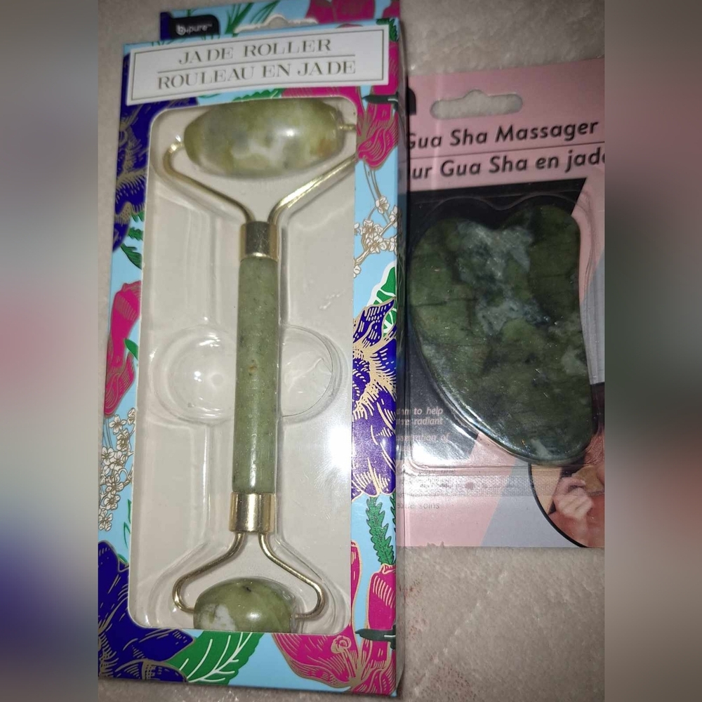 💲Jade Double Roller & Jade Gua Sha Massager